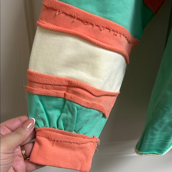 Bibi Flower Patch Long Sleeve Shirt - Green and Orange - Picture 3 of 5